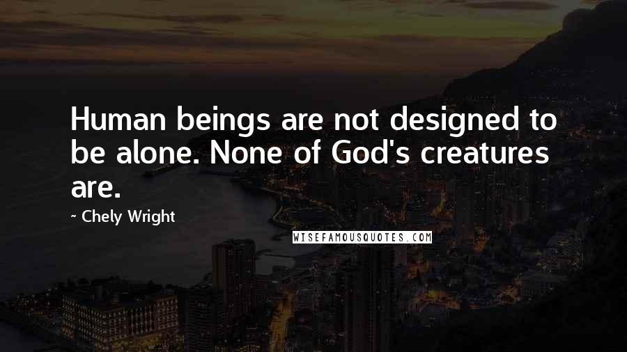 Chely Wright Quotes: Human beings are not designed to be alone. None of God's creatures are.