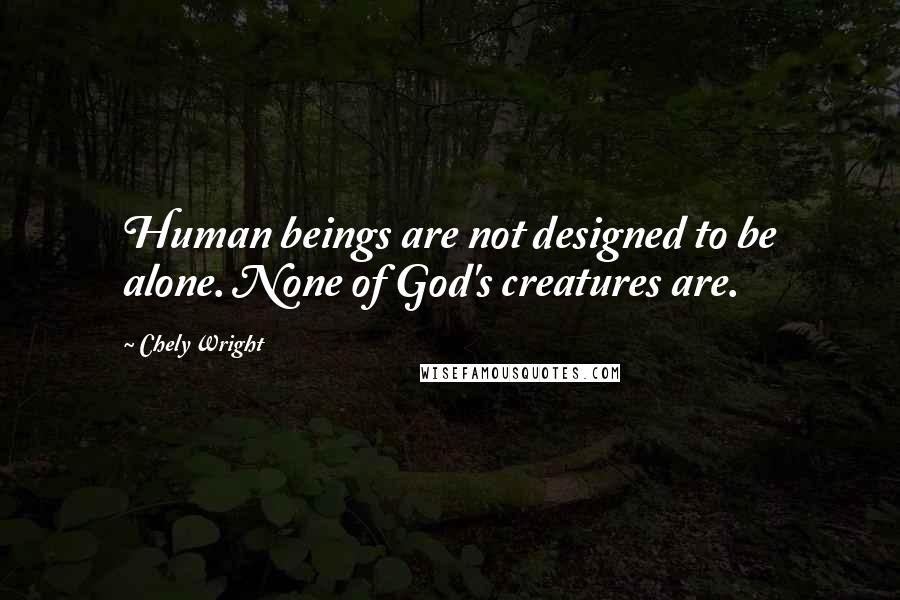 Chely Wright Quotes: Human beings are not designed to be alone. None of God's creatures are.