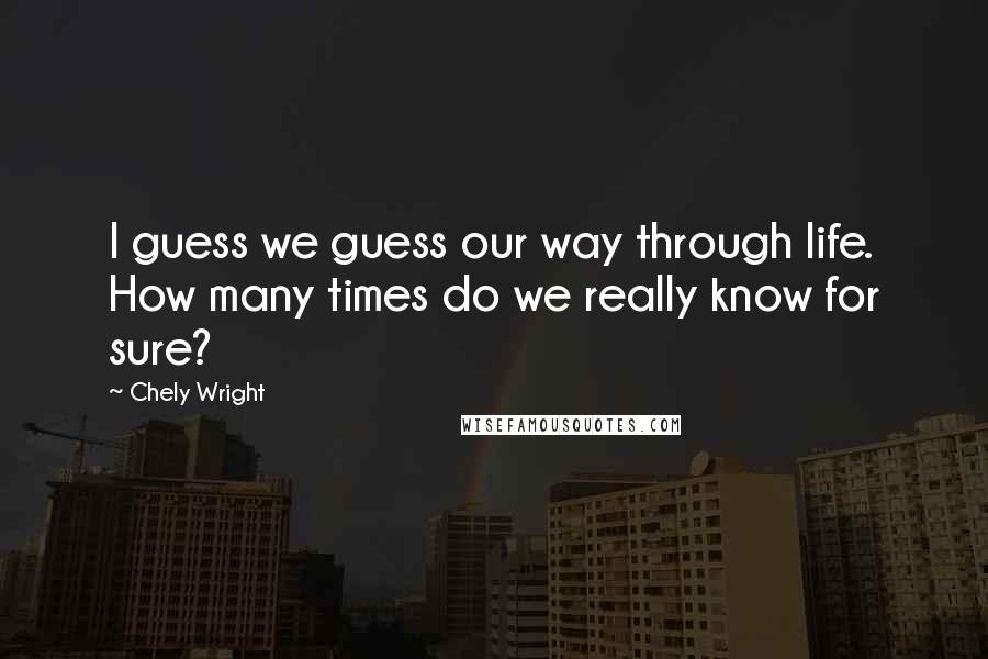 Chely Wright Quotes: I guess we guess our way through life. How many times do we really know for sure?