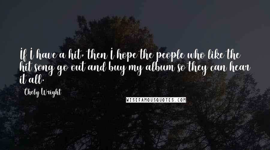 Chely Wright Quotes: If I have a hit, then I hope the people who like the hit song go out and buy my album so they can hear it all.