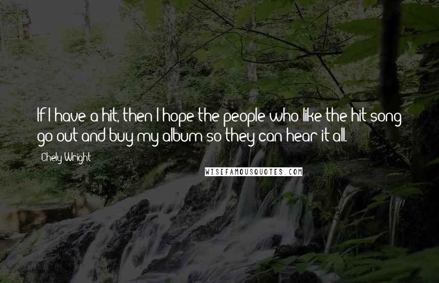 Chely Wright Quotes: If I have a hit, then I hope the people who like the hit song go out and buy my album so they can hear it all.