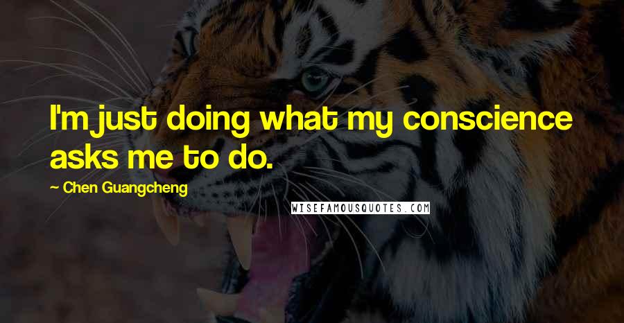Chen Guangcheng Quotes: I'm just doing what my conscience asks me to do.