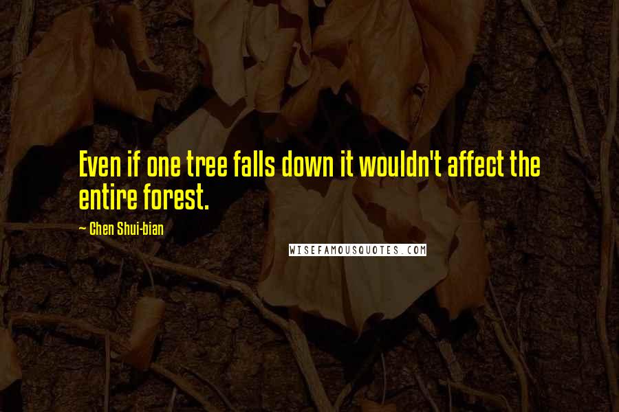 Chen Shui-bian Quotes: Even if one tree falls down it wouldn't affect the entire forest.