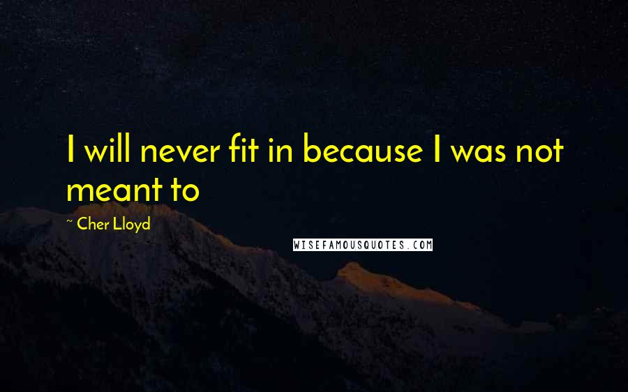 Cher Lloyd Quotes: I will never fit in because I was not meant to