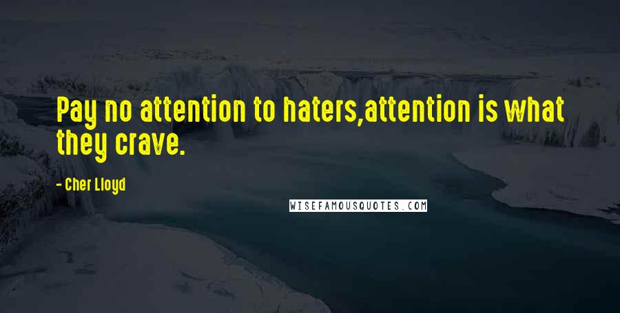 Cher Lloyd Quotes: Pay no attention to haters,attention is what they crave.