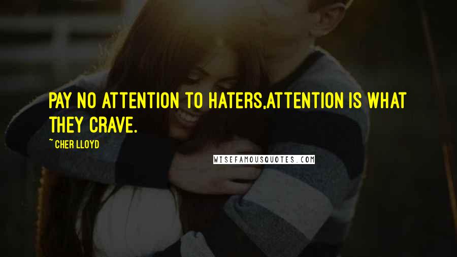 Cher Lloyd Quotes: Pay no attention to haters,attention is what they crave.