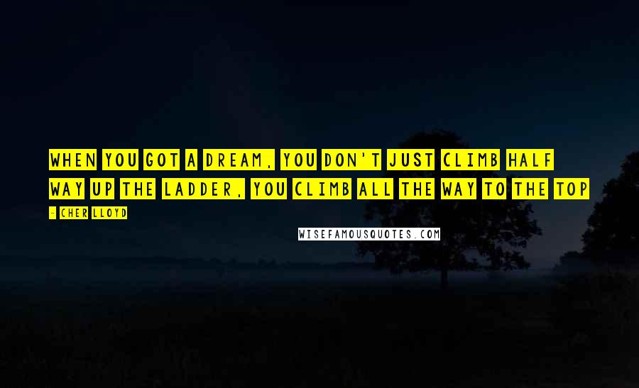 Cher Lloyd Quotes: When you got a dream, you don't just climb half way up the ladder, you climb all the way to the top