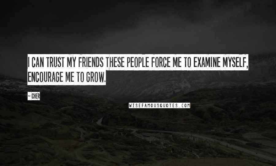 Cher Quotes: I can trust my friends These people force me to examine myself, encourage me to grow.