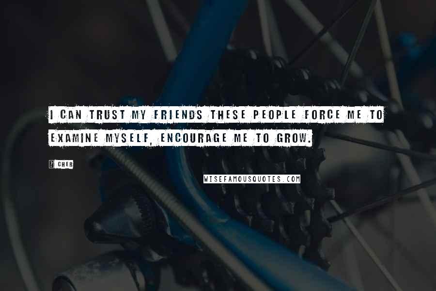 Cher Quotes: I can trust my friends These people force me to examine myself, encourage me to grow.