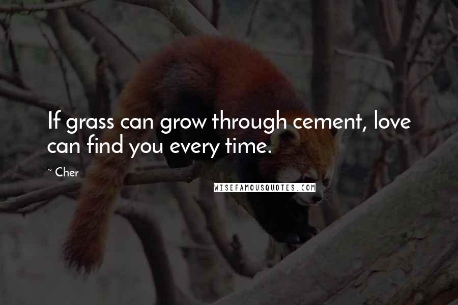 Cher Quotes: If grass can grow through cement, love can find you every time.