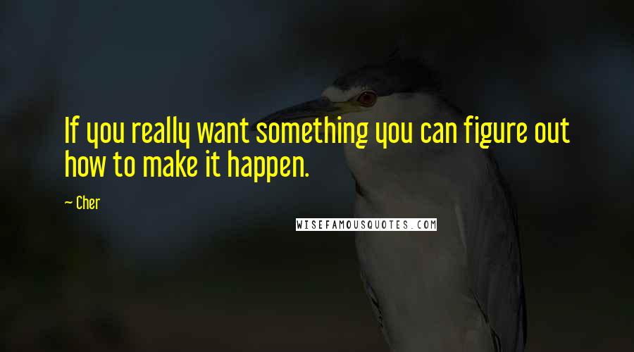 Cher Quotes: If you really want something you can figure out how to make it happen.