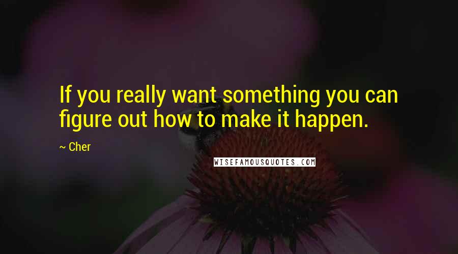 Cher Quotes: If you really want something you can figure out how to make it happen.