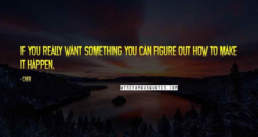 Cher Quotes: If you really want something you can figure out how to make it happen.