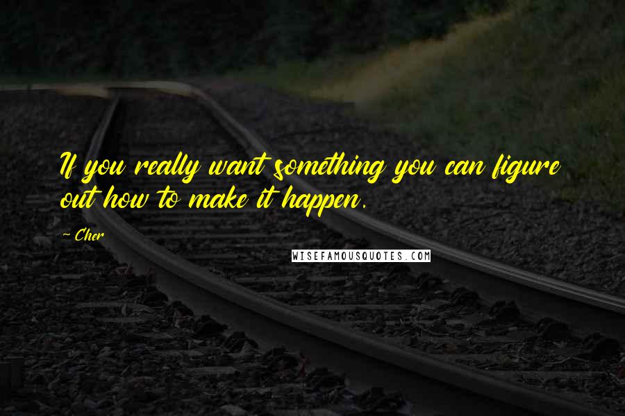 Cher Quotes: If you really want something you can figure out how to make it happen.