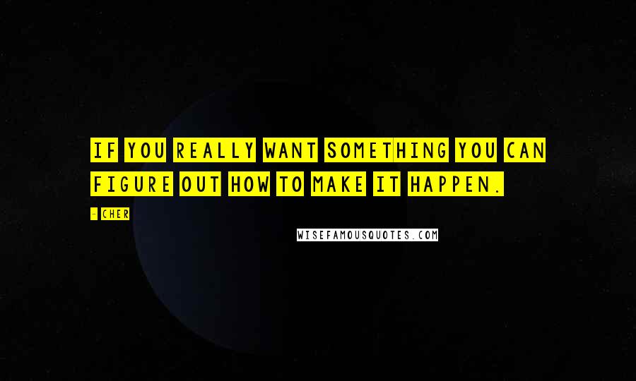 Cher Quotes: If you really want something you can figure out how to make it happen.