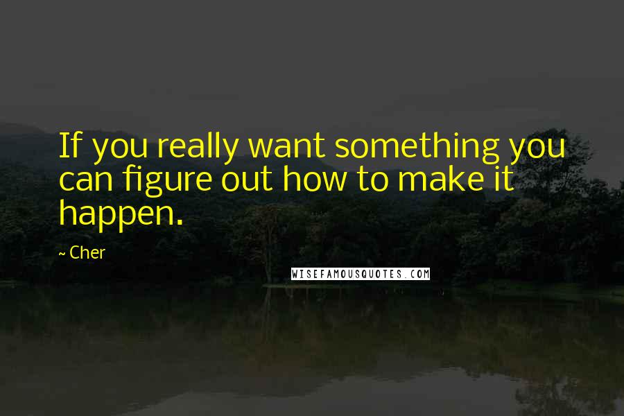 Cher Quotes: If you really want something you can figure out how to make it happen.
