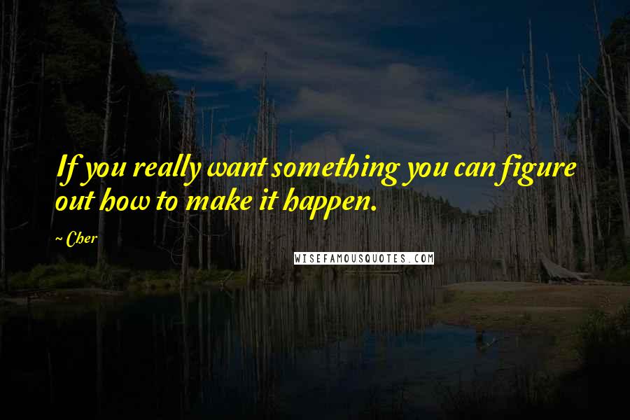 Cher Quotes: If you really want something you can figure out how to make it happen.