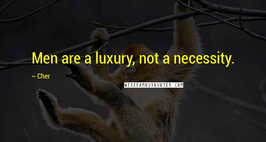 Cher Quotes: Men are a luxury, not a necessity.