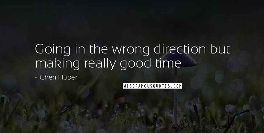 Cheri Huber Quotes: Going in the wrong direction but making really good time