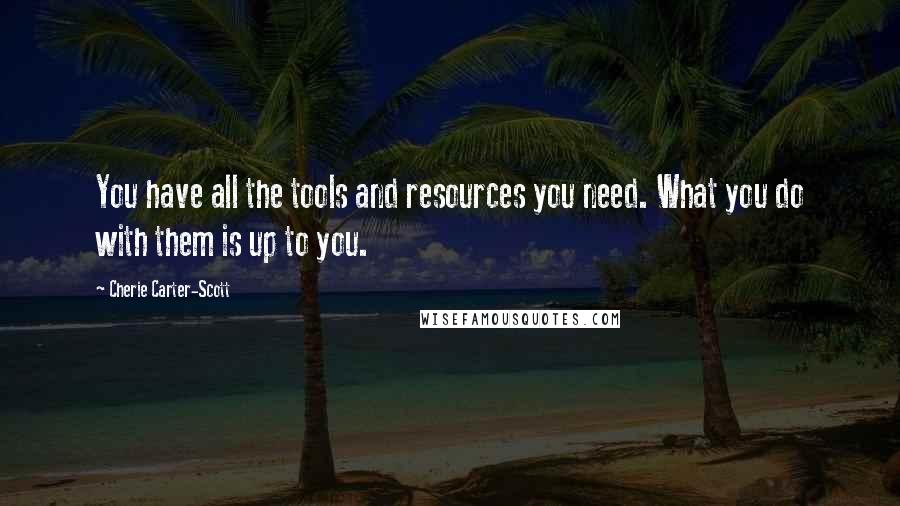 Cherie Carter-Scott Quotes: You have all the tools and resources you need. What you do with them is up to you.