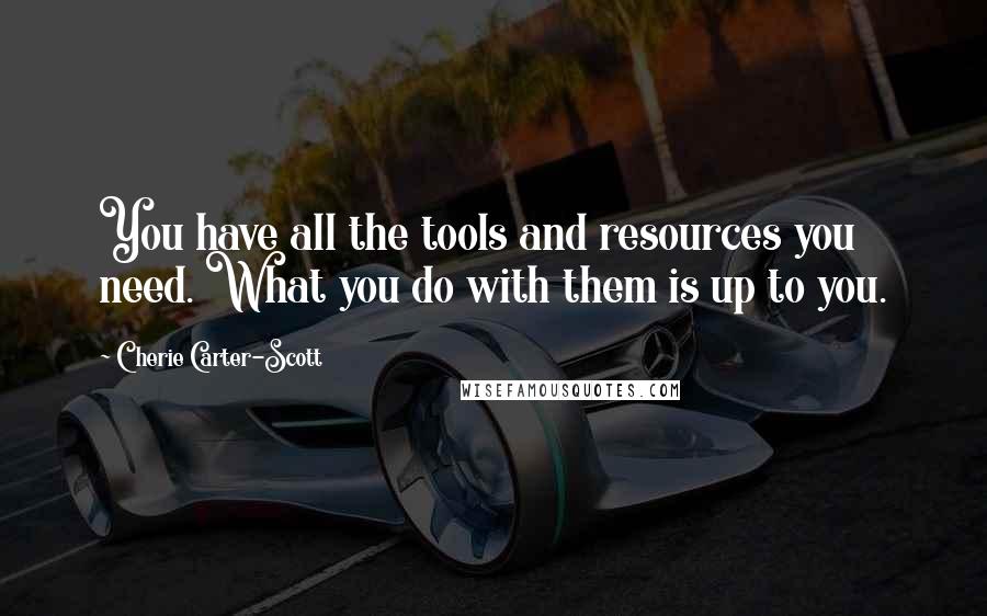 Cherie Carter-Scott Quotes: You have all the tools and resources you need. What you do with them is up to you.