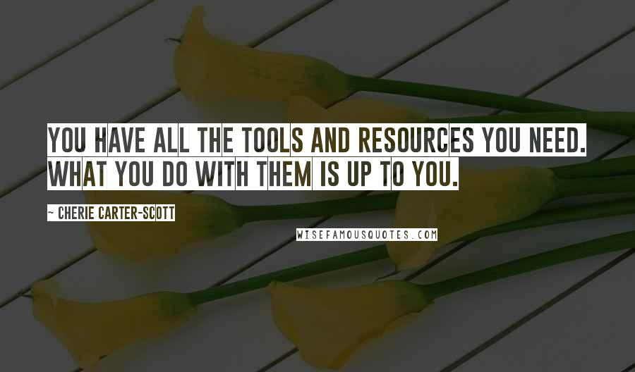 Cherie Carter-Scott Quotes: You have all the tools and resources you need. What you do with them is up to you.