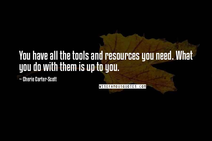 Cherie Carter-Scott Quotes: You have all the tools and resources you need. What you do with them is up to you.