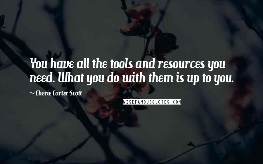 Cherie Carter-Scott Quotes: You have all the tools and resources you need. What you do with them is up to you.