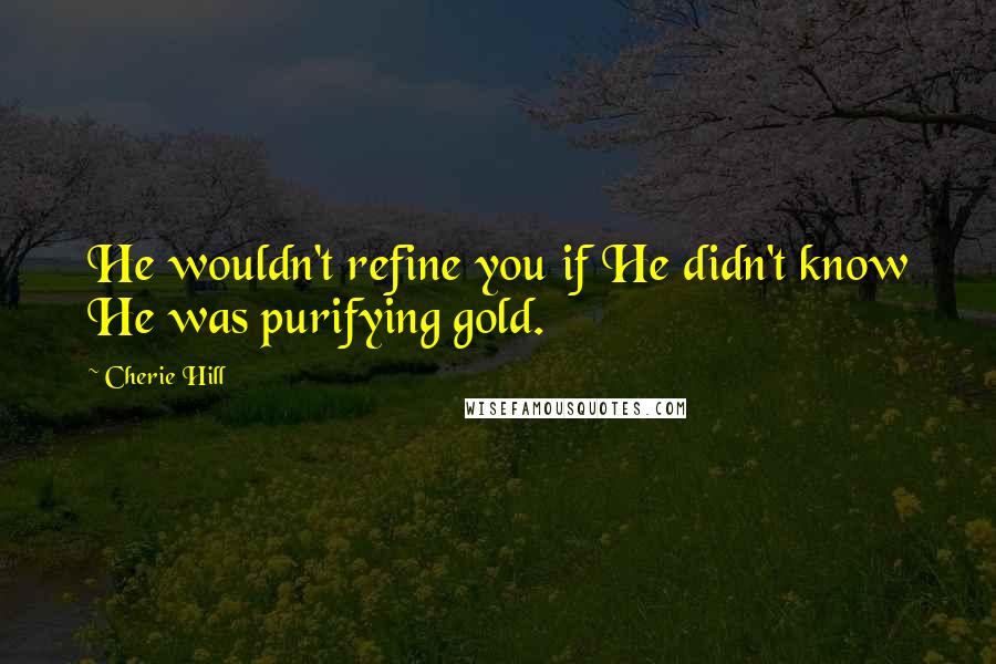 Cherie Hill Quotes: He wouldn't refine you if He didn't know He was purifying gold.