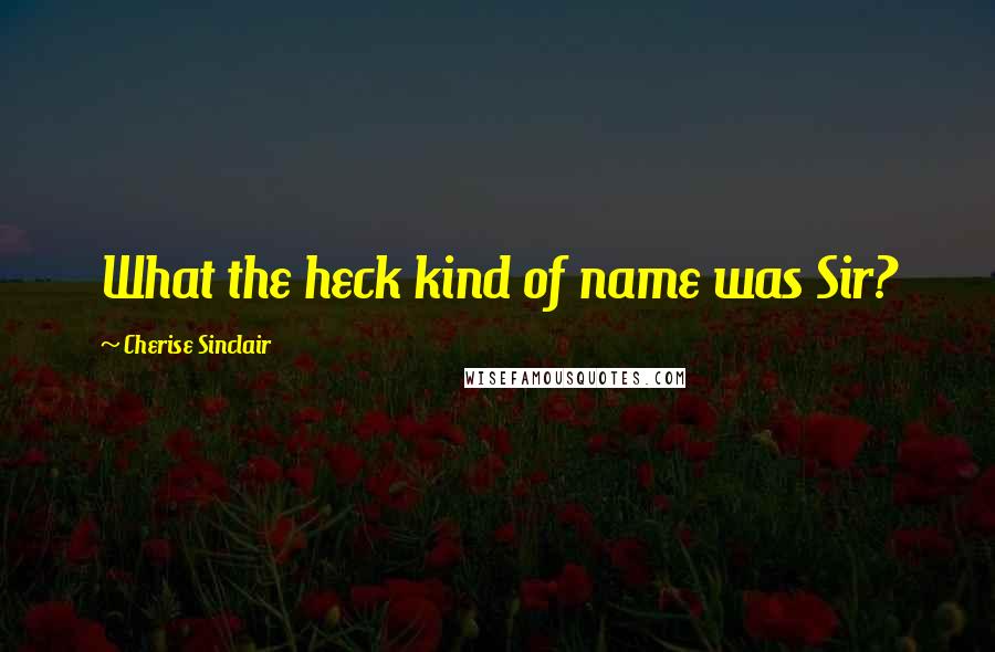 Cherise Sinclair Quotes: What the heck kind of name was Sir?