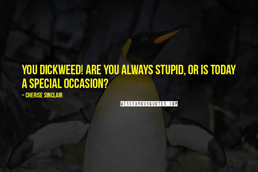 Cherise Sinclair Quotes: You dickweed! Are you always stupid, or is today a special occasion?