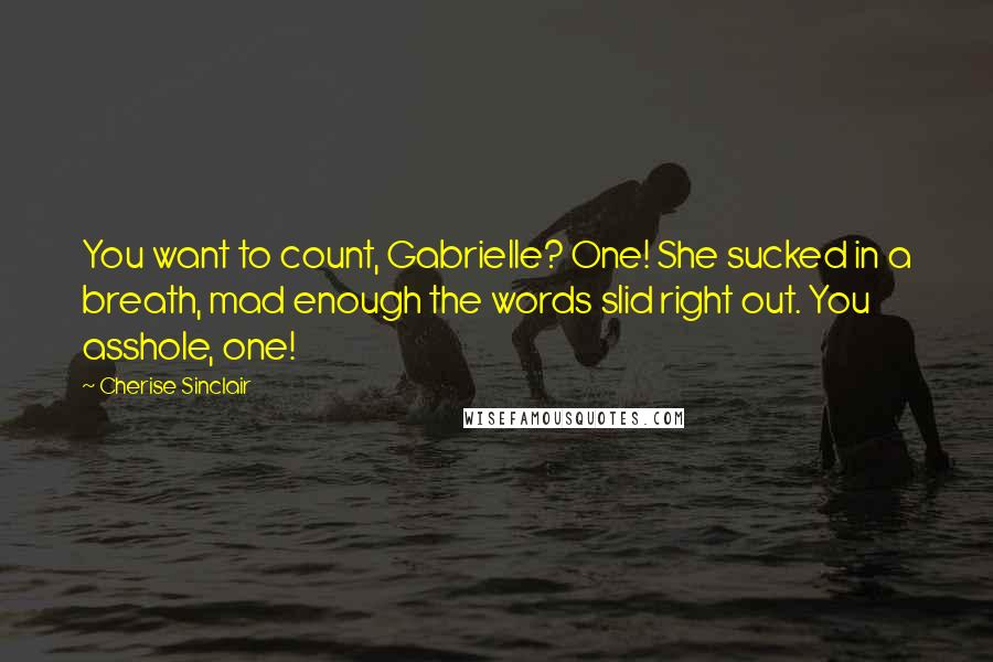 Cherise Sinclair Quotes: You want to count, Gabrielle? One! She sucked in a breath, mad enough the words slid right out. You asshole, one!