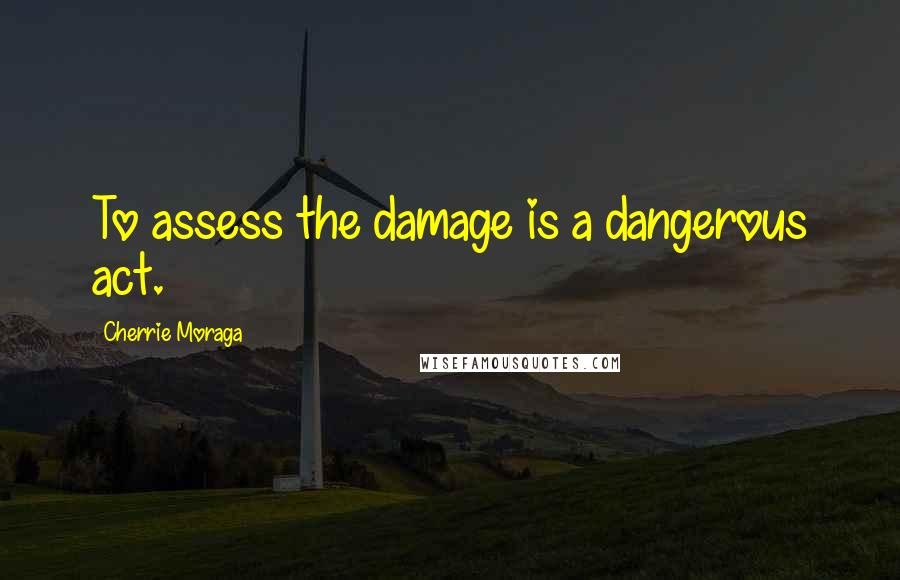 Cherrie Moraga Quotes: To assess the damage is a dangerous act.
