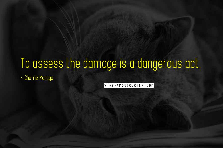 Cherrie Moraga Quotes: To assess the damage is a dangerous act.