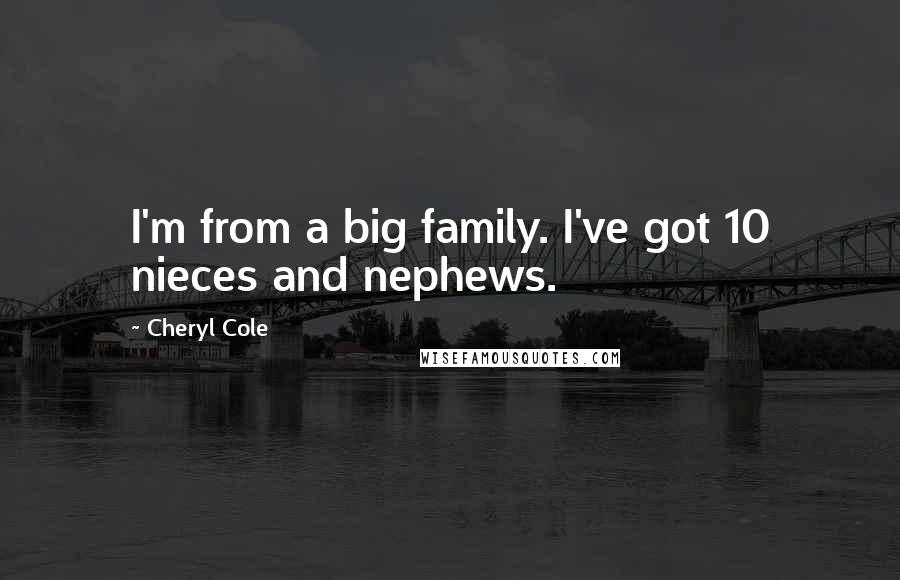 Cheryl Cole Quotes: I'm from a big family. I've got 10 nieces and nephews.