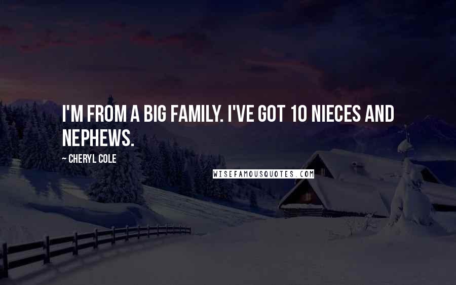 Cheryl Cole Quotes: I'm from a big family. I've got 10 nieces and nephews.