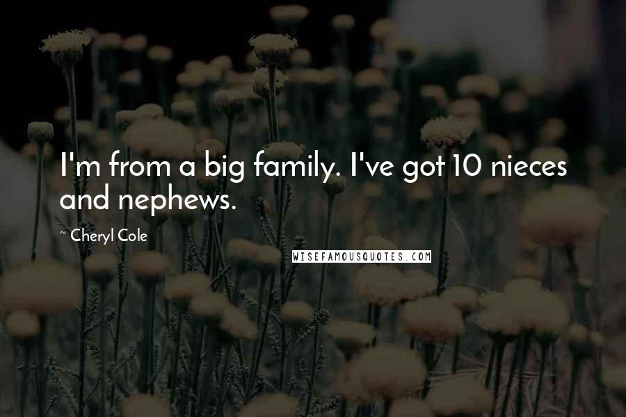 Cheryl Cole Quotes: I'm from a big family. I've got 10 nieces and nephews.