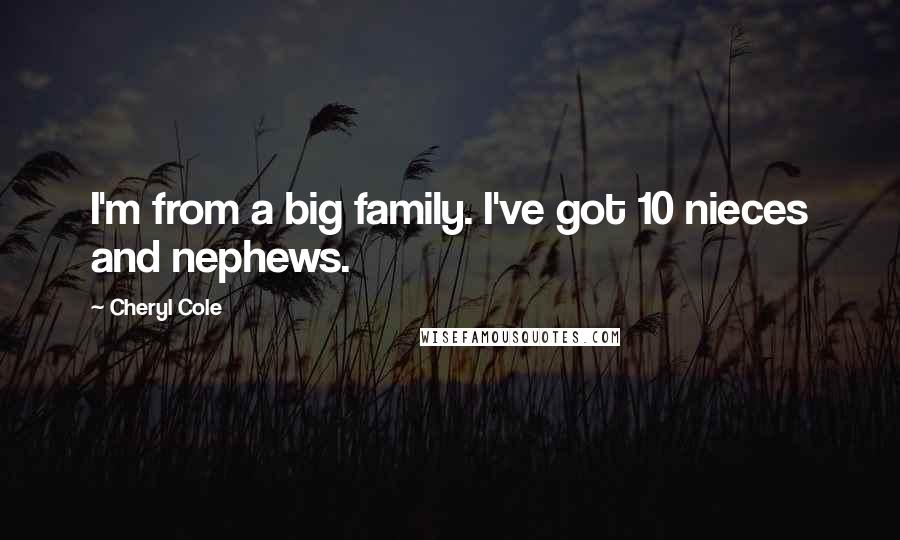 Cheryl Cole Quotes: I'm from a big family. I've got 10 nieces and nephews.