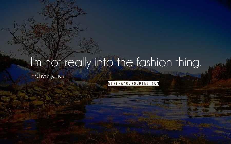 Cheryl James Quotes: I'm not really into the fashion thing.