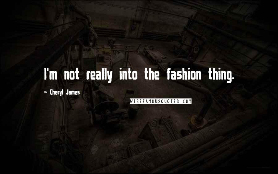 Cheryl James Quotes: I'm not really into the fashion thing.