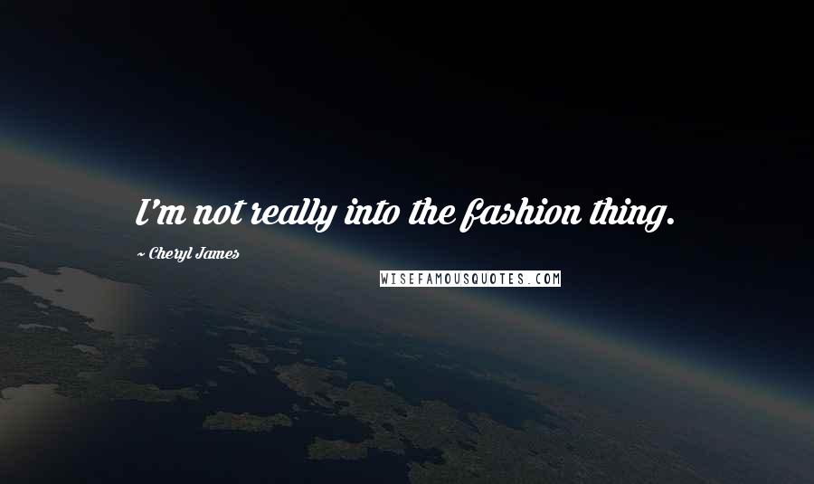 Cheryl James Quotes: I'm not really into the fashion thing.