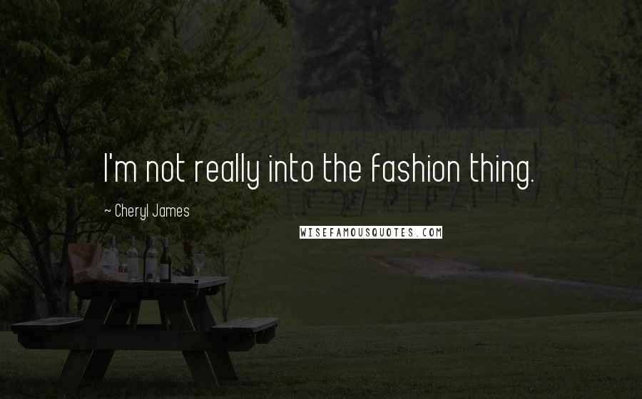 Cheryl James Quotes: I'm not really into the fashion thing.