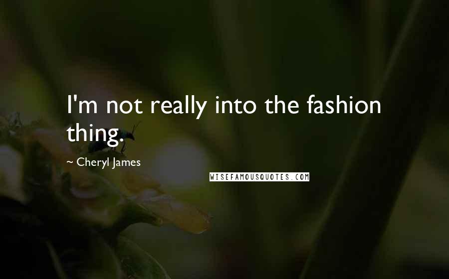 Cheryl James Quotes: I'm not really into the fashion thing.
