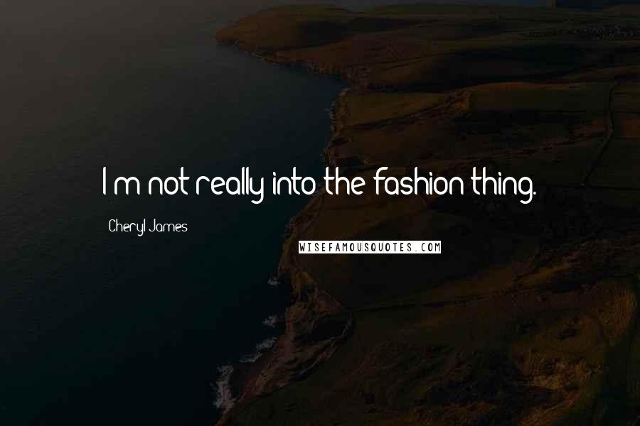 Cheryl James Quotes: I'm not really into the fashion thing.