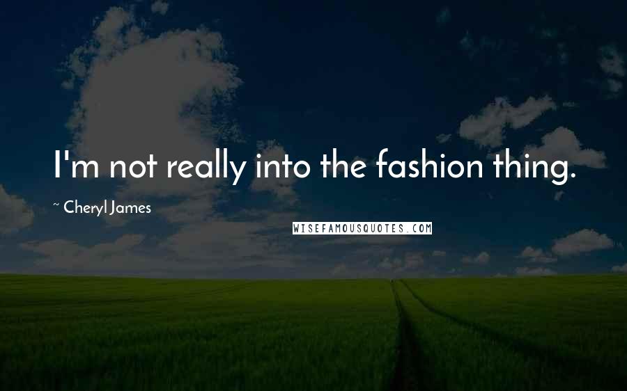 Cheryl James Quotes: I'm not really into the fashion thing.