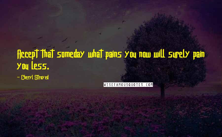 Cheryl Strayed Quotes: Accept that someday what pains you now will surely pain you less.