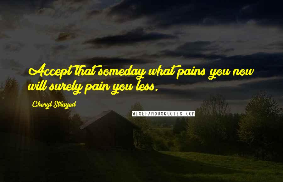 Cheryl Strayed Quotes: Accept that someday what pains you now will surely pain you less.