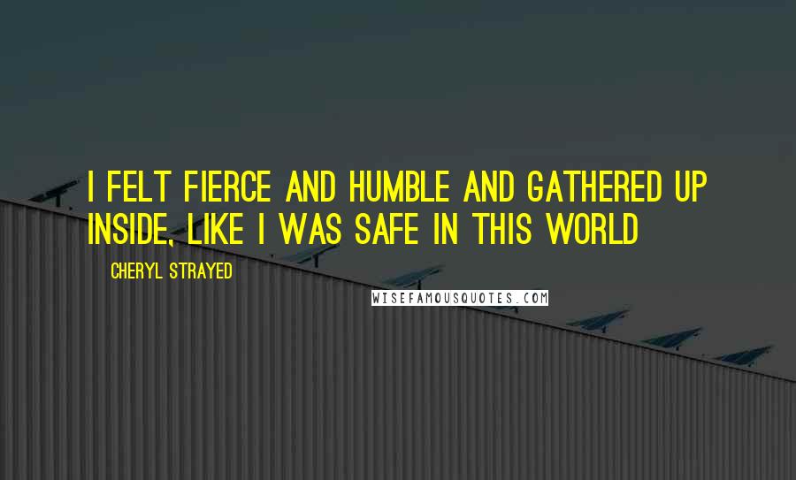 Cheryl Strayed Quotes: I felt fierce and humble and gathered up inside, like I was safe in this world