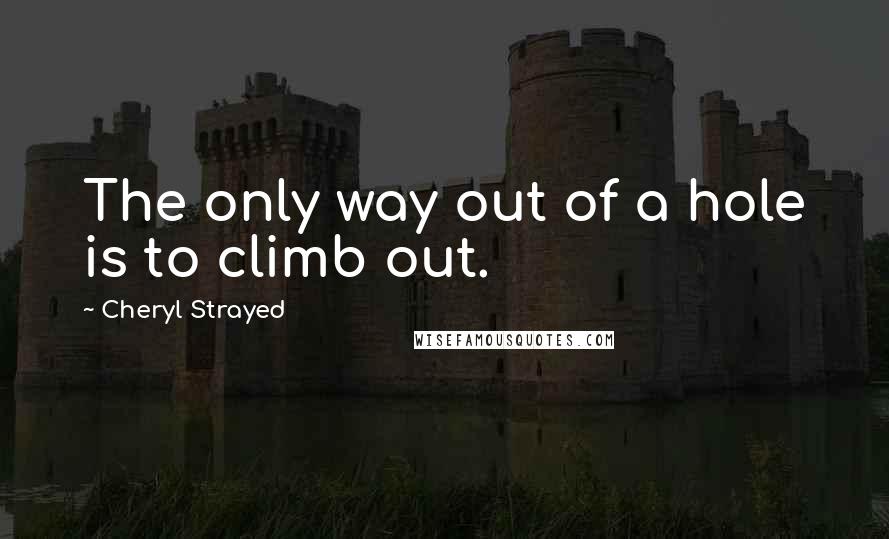 Cheryl Strayed Quotes: The only way out of a hole is to climb out.