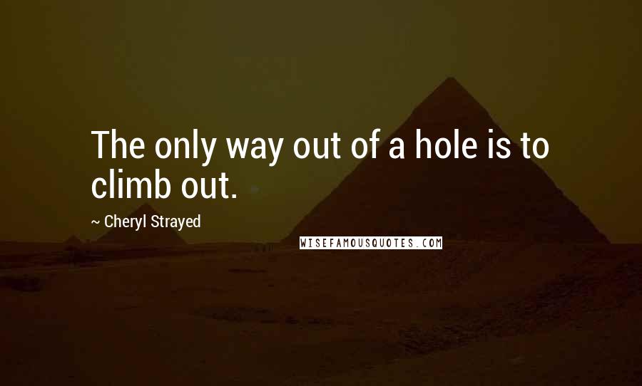 Cheryl Strayed Quotes: The only way out of a hole is to climb out.